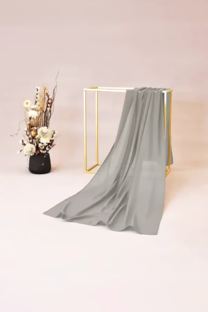 Lightweight fossil chiffon hijab with a smooth, elegant drape, ideal for versatile and stylish looks.