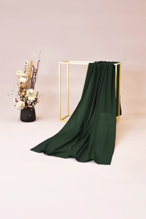Lightweight teal green chiffon hijab with a smooth, elegant drape, ideal for both formal and casual wear.