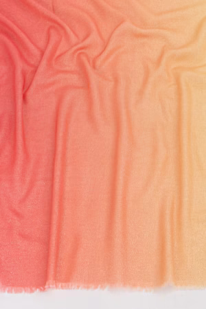 Shimmery Ombre Hijab in Peach & Yellow, lightweight and breathable with a stunning gradient design.