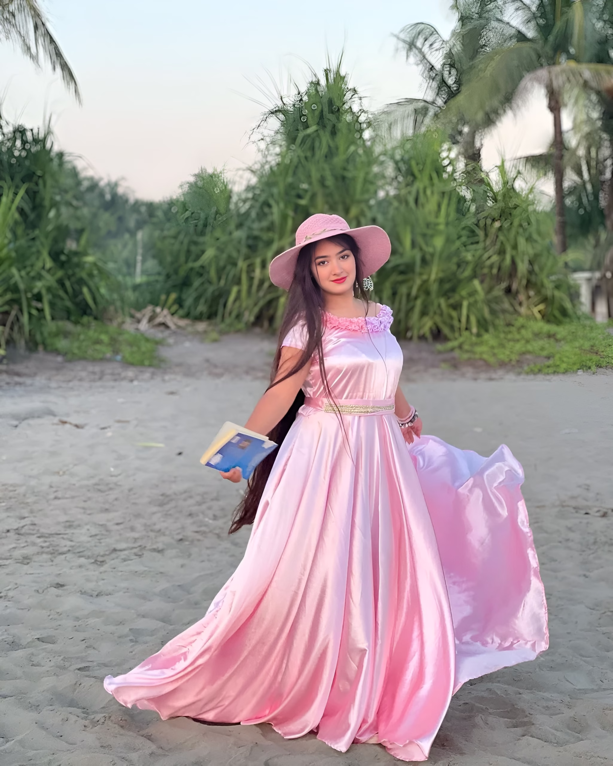 Baby Pink Heavy Flare Silk Maxi Baby Pink Heavy Flare Silk Maxi with elegant heavy flare, perfect for formal occasions.