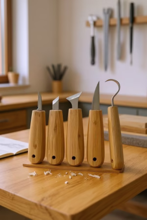 High-quality wood cutting tools set for carpentry and DIY