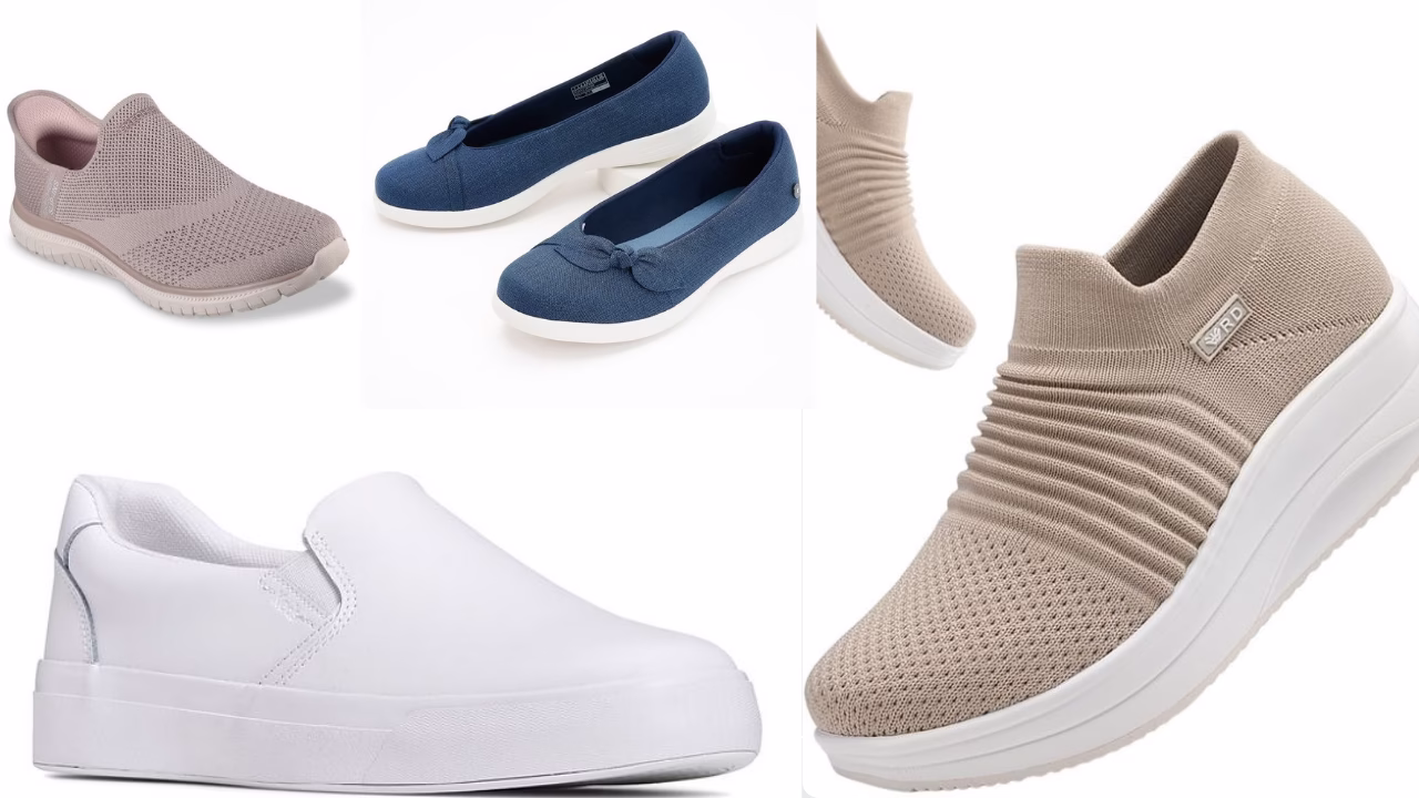 Stylish women’s slip-on sneakers in breathable and lightweight design.